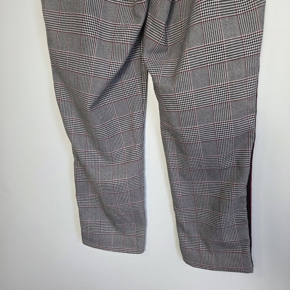 Zara Plaid Dress Pants With Red Side Stripes - Picture 7 of 8